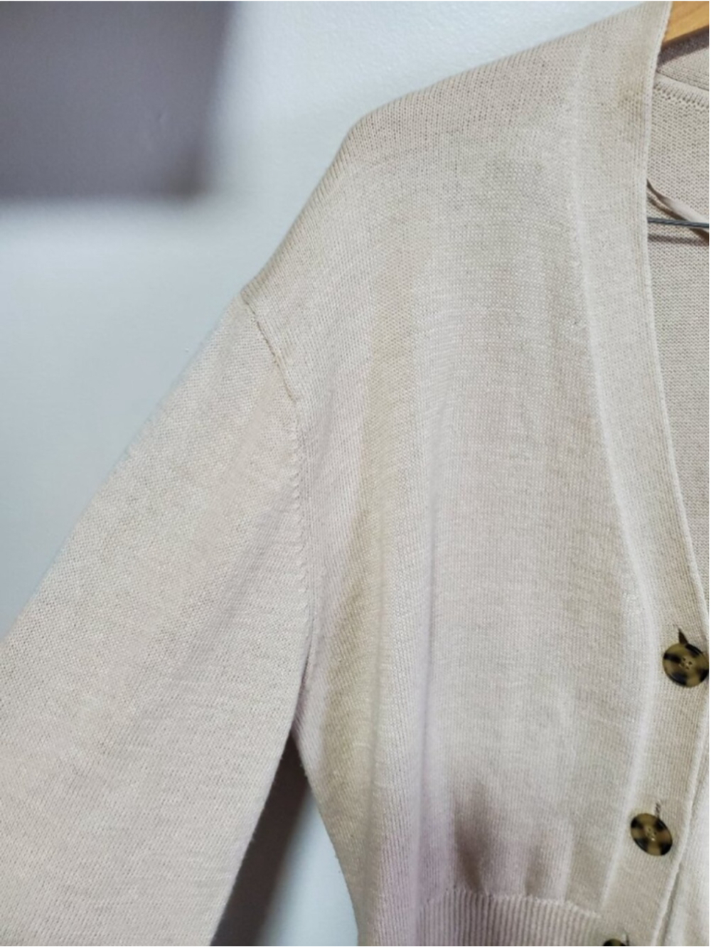 GAP 24/7 Split-Hem Linen Blend Knit Oversized Cardigan Sweater Bedrock Tan Small - Picture 4 of 10